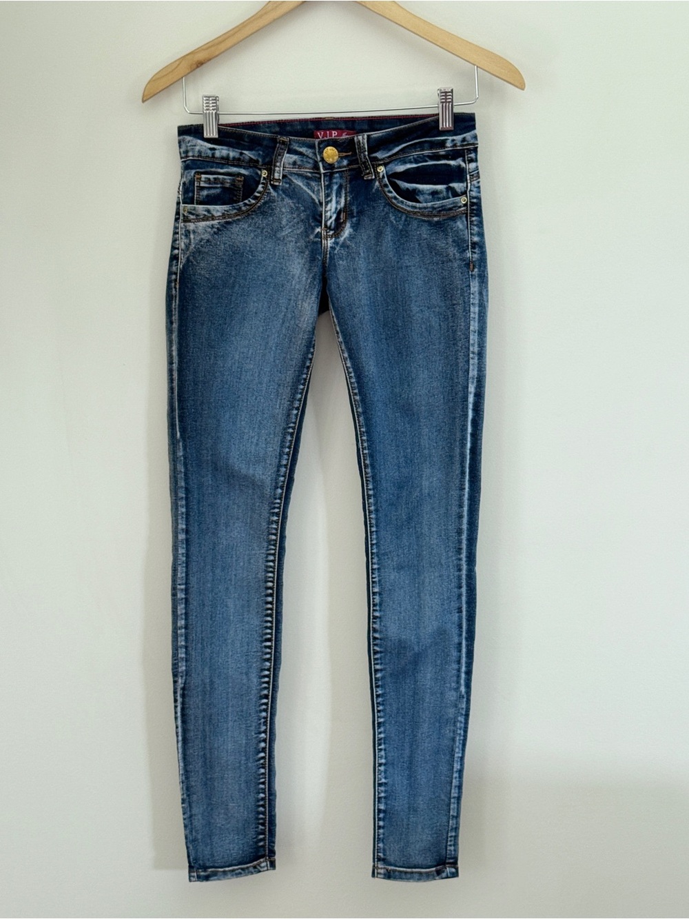 V.I.P. Jeans Low Rise Skinny Jeans Women’s Size 3 Medium Wash Stretch Denim